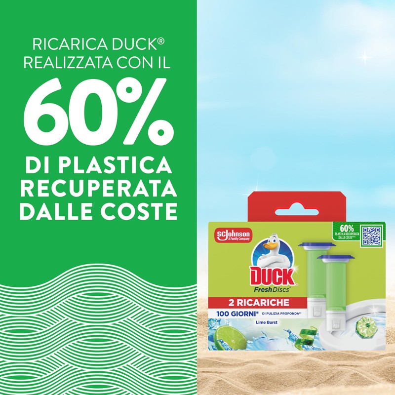 Duck Fresh Discs - Dischi Gel Igienizzanti WC, Fragranza Lime