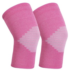 AVIDDA Knee Support Brace 2 Pack, Compression Breathable Sleeves, Non-Slip Joint Protection for Men & Women Pain, Arthritis, Running, Work Out, Gym, Sports Pink M, Pack Of 1