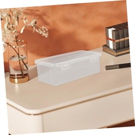 IWOWHERO 2pcs Plastic Storage Box with Lid Versatile Organization and Storage Box for Desk Dresser Classroom Fashionable Container for Cosmetics Accessories