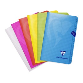 Clairefontaine - Ref 303609C - Mimesys Stapled Indexed Book (96 Pages) - 11x17cm Size, Square Ruling, 90gsm Brushed Vellum Paper, Soft Polypro Cover - Random Colour