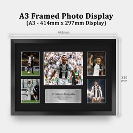 HWC Trading Cristiano Ronaldo Juventus Printed Memorabilia Signed Autograph Photograph Display for Football Fans and Supporters - A3 Framed