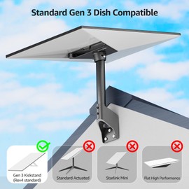 Urmust Starlink Gen 3 Mount, 360° Adjustable Angle Starlink Roof/Wall Mount with Pipe Adapter, Starlink Mounting Kit Gen 3 for Standard Dish, Starlink Pole Mount, Starlinks Internet Satellite Kit