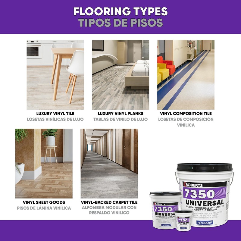 ROBERTS Universal Resilient Flooring & Vinyl-Backed Carpet Tile Adhesive -