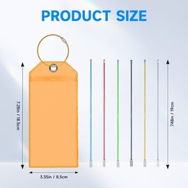 CPCOIN Luggage Tags 6 Pack PVC Airplane Travel Suitcases Tags Colorful Waterproof Reusable Flexible Tag Holders for Baggage, Tool Bag, Storage Box