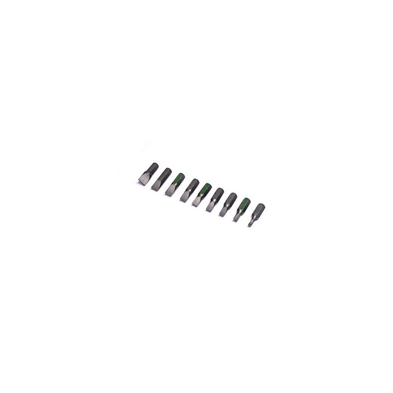 Barnwell Set of 9 Flat Slotted Head Screwdriver Bits 3mm