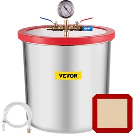 VEVOR 5 Gallon Vacuum Chamber Stainless Steel Vacuum Degassing Chamber, 160F Acrylic Lid Kit Vacuum Chamber, Vacuum Degassing Chamber Kit