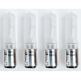 150 Watt 130V BA15d Bayonet Base Frosted JD-Type Halogen Bulbs MOL 2-5/16" (Pack of 4 Bulbs)
