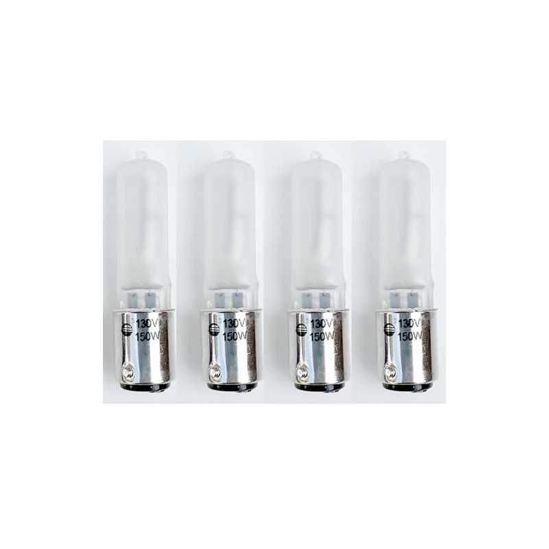 150 Watt 130V BA15d Bayonet Base Frosted JD-Type Halogen Bulbs