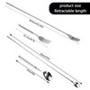 Wjelet 2Pcs Extendable Fork Spoon, Telescopic Fork Extendable Fork, Long