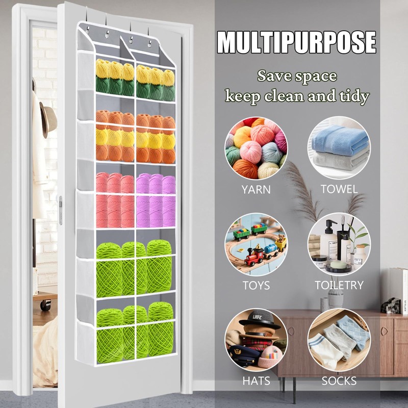 Hobekoee Hanging Yarn Storage Organizer 5 Tiers Large Capacity Over