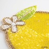 Karma, Lemon Beaded Drink Coasters Set of 4, Summer Round