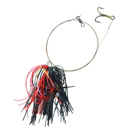 C&H Lures, King Buster Kingfish Pro-Rig, 1/8 oz Head, Black/Red Mylar Skirt, Two #4 4X Treble Hooks, Swivel, Stainless Steel Single Strand Leader Wire, 3 ft