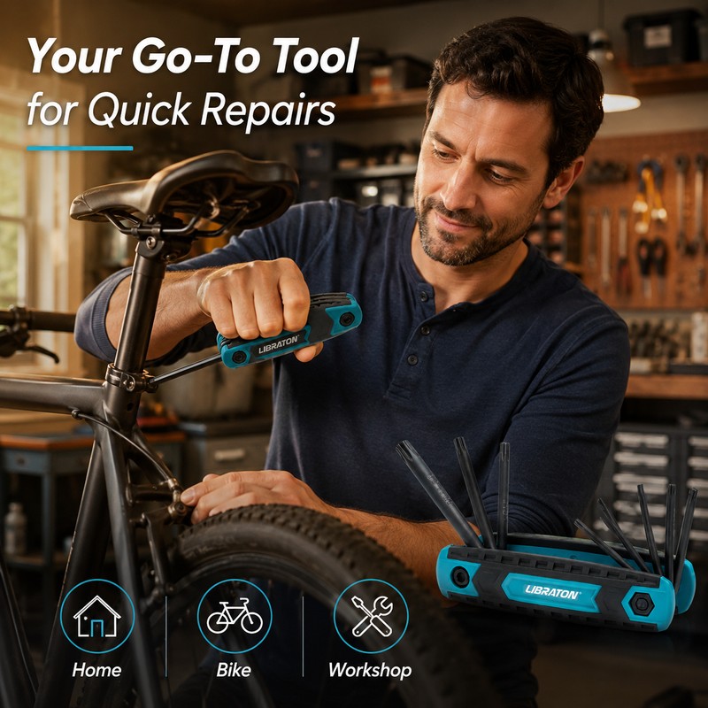 Folding Allen Wrench Set for Household Repairs – Chrome Vanadium