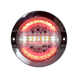 Buyers Products 5624432 4" LED Stop/Turn/Tail, DOT Backup & Amber Strobe Light, SAE J595 Class 1, IP69K Waterproof, 19 Flash Patterns, FMVSS 108 Compliant