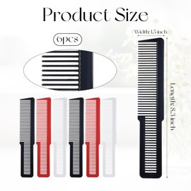 6 Pcs Hair Cutting Comb, Portable All Purpose Hair Styling Combs, Professional Styling Comb, Hairstylist Essentials Hairdressing Salon Set for Barbershops, Women and Men, Black, White and Red