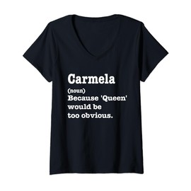 Womens CARMELA Sarcasm Queen Tee - Custom CARMELA Women's V-Neck T-Shirt