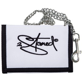 2Stoned Wallet Embroidered with Chain and Velcro Fastening Camo Gym Bag for Adults and Children, white, m