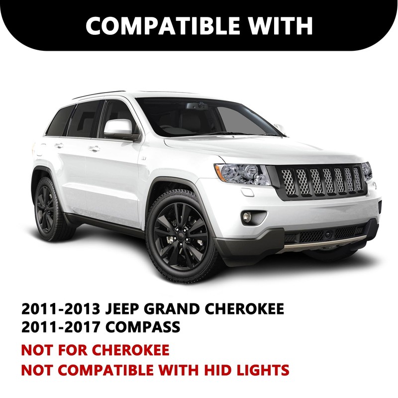 Aosky Headlights [Bulbs Included] Compatible with 2011-2017 Compass/2011-2013 Jeep Grand