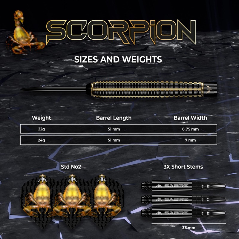 Mission | Scorpion Darts | Black & Gold | Electro