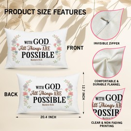 with God All Things are Possible Bible Throw Pillow Covers, Christian Gifts for Women Men Prayer Pillow for Kneeling, Cushion Cover Pillow Case Home Office Decor for Couch Prayer Room Living Room -37