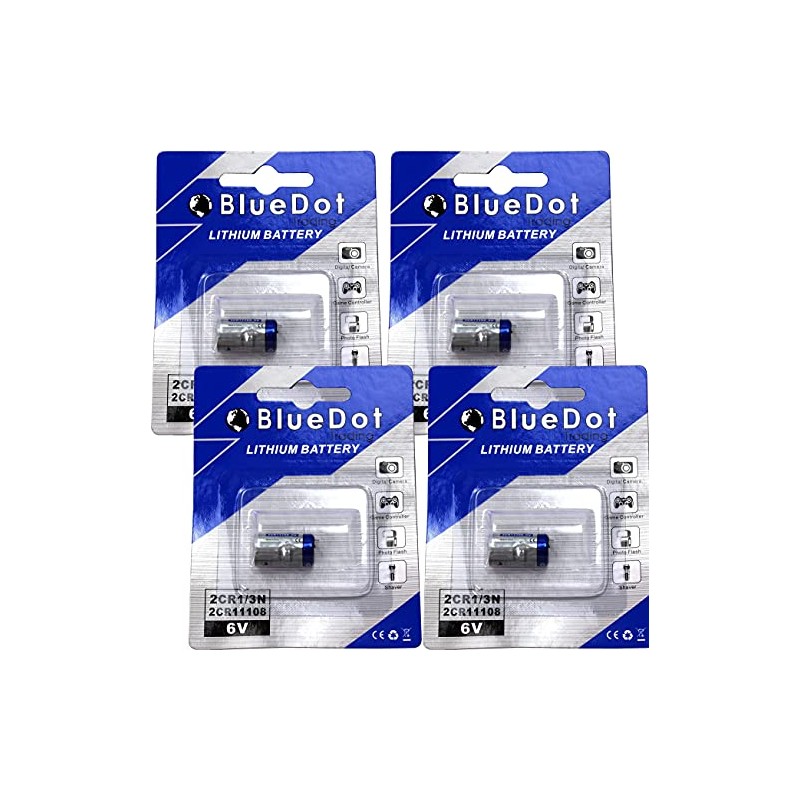 BlueDot Trading 2CR1/3N Lithium Cell Battery, 4 Count
