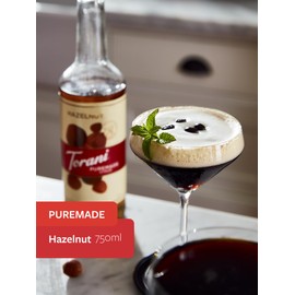 Torani Puremade Syrup, Hazelnut Flavor, Glass Bottle, Natural Flavors, 25.4 Fl. Oz, 750 mL