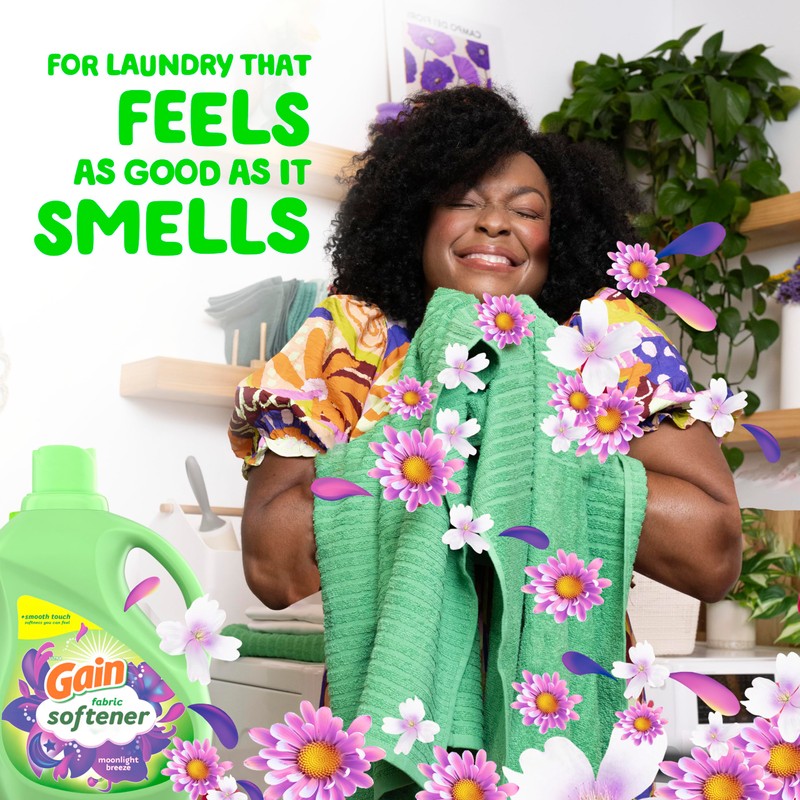Gain Liquid Fabric Conditioner, Moonlight Breeze Fabric Softener, 190 loads,