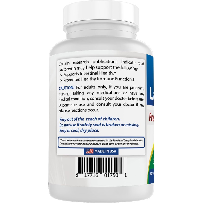 Best Naturals Lactoferrin 250 mg Veggie Capsule, Supports Healthy Immune