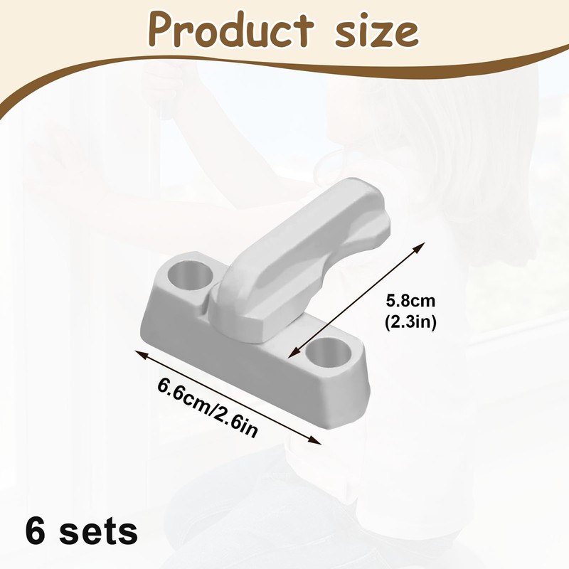 Girihe 6 Pcs Sash Jammers for UPVC Doors, Window Lock