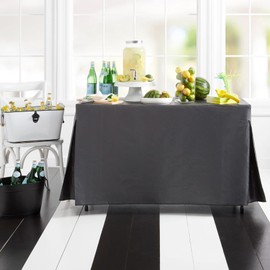 Town & Country Living Tablevogue Fitted PEVA Table Cover Single Pack, Black, 48"x24"x27"