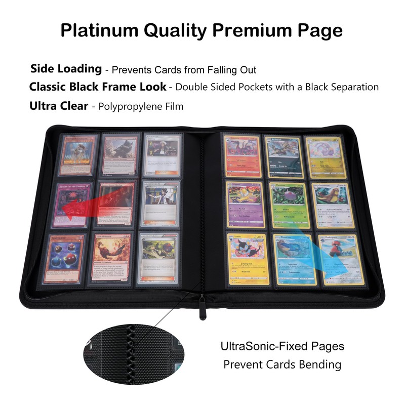 Rayvol Premium 9-Pocket Card Binder - Fits 828 Trading Cards,
