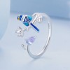 Sterling Silver Ring for Women Girls,Bird Adjustable Stackable Rings for