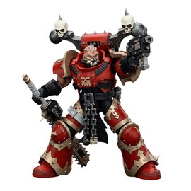 JOYTOY 1/18 Action Figure Warhammer40K World Eaters Khorne Berzerker with Eviscerator Chainsword Collection Model Birthday Gifts