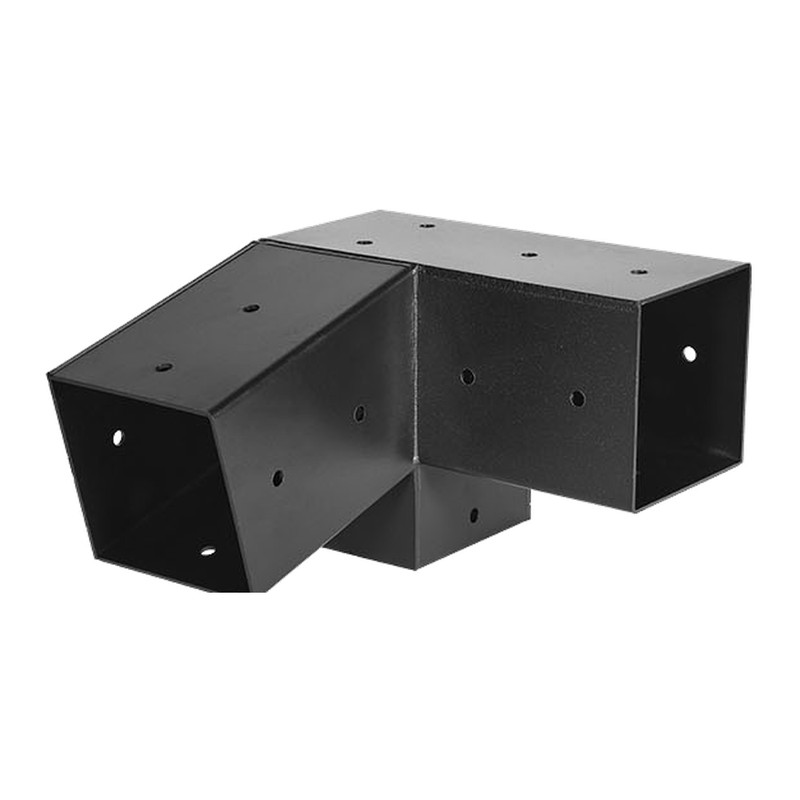 4x4 Pergola Bracket Kit, Carbon Steel 3-Way Slanted Connectors for