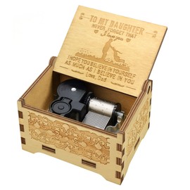 Daughter Gifts from Dad, Wooden Music Box, Dad to Daughter Gifts, Suitable for Birthday/Christmas/Keepsake