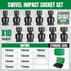 SK 3/8" Drive Universal Swivel Impact Socket Set, Metric Socket