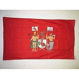 Liverpool Flag 3' x 5' for a pole - Liverpool in England flags 90 x 150 cm - Banner 3x5 ft with hole - AZ FLAG