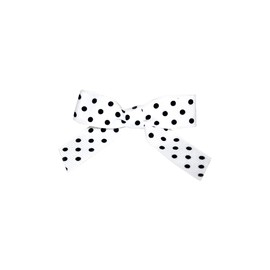 Reliant Ribbon Bows 5188-03003-2X1 Grosgrain Dots Twist Tie Bows - Small, White, 5/8 Inch, 100 Pieces