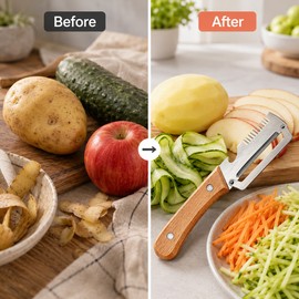 3-in-1 Stainless Steel Peeler for Kitchen Prep – Vegetable, Fruit Slicer & Shredder for Daily Cooking
