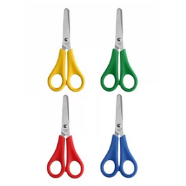 4 Pcs Kids Scissors Children Blunt tip Safety Scissors with cm Scale Steel Preschool Plastic Handle Handmade Scissors for Scrapbooking Art DIY Craft Students Teaching Favor Supplies