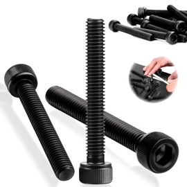 SWTYExt Pack of 50 Cylindrical Screws with Hexagon Socket M6 x 45 mm DIN 912 Hexagon Socket Screws Full Thread Screws Carbon Steel Machine Screws Black Allen Screws