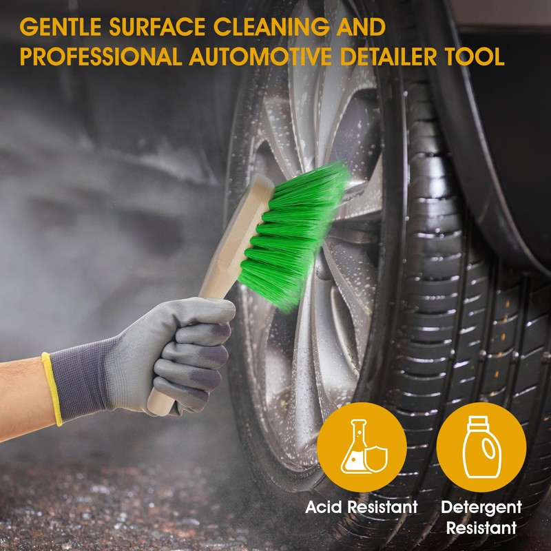 Nanoskin Pro-Grade 8.5" Car Detailing Brush - Durable Green Polystyrene