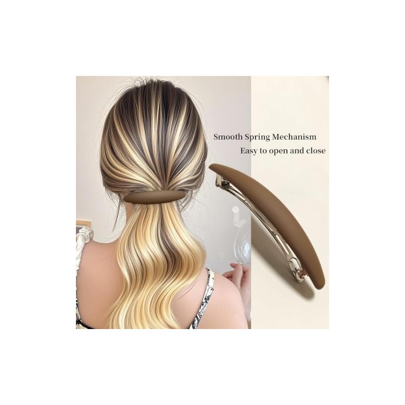 Pinzas Grandes Para El Cabello, Mate, De 10 Cm (4"),