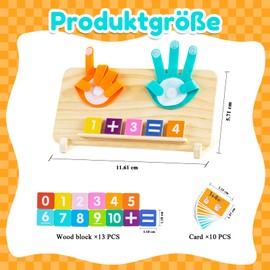 Toy from 3 Years, Montessori Toy from 3 4 5 Years Wooden Toy Finger Counting Math Gifts Boys Girls 3-9 Years Children's Toy Educational Games from 3-9 Years for Boys Girls STEM Birthday