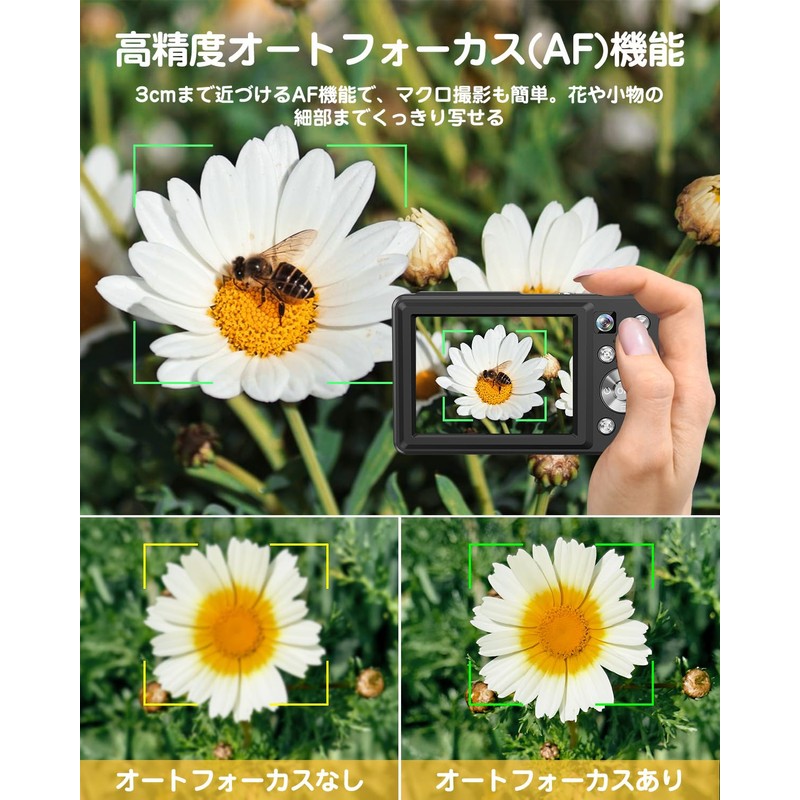 ToAuite 4K Digital Camera, 64 Megapixels, Digital Camera, Front and