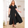 ZOMVA 2025 Plus Size 0X-4X Double High Split Sexy Maxi