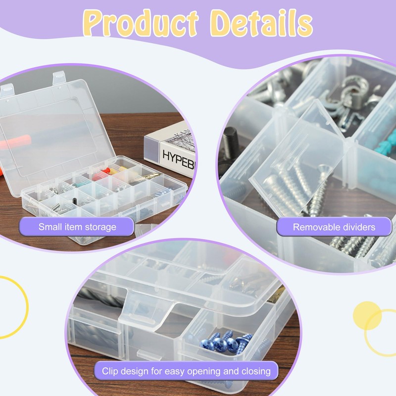 Surflyee 2PCS Snack Box with Compartments, Snack Boxes with 18