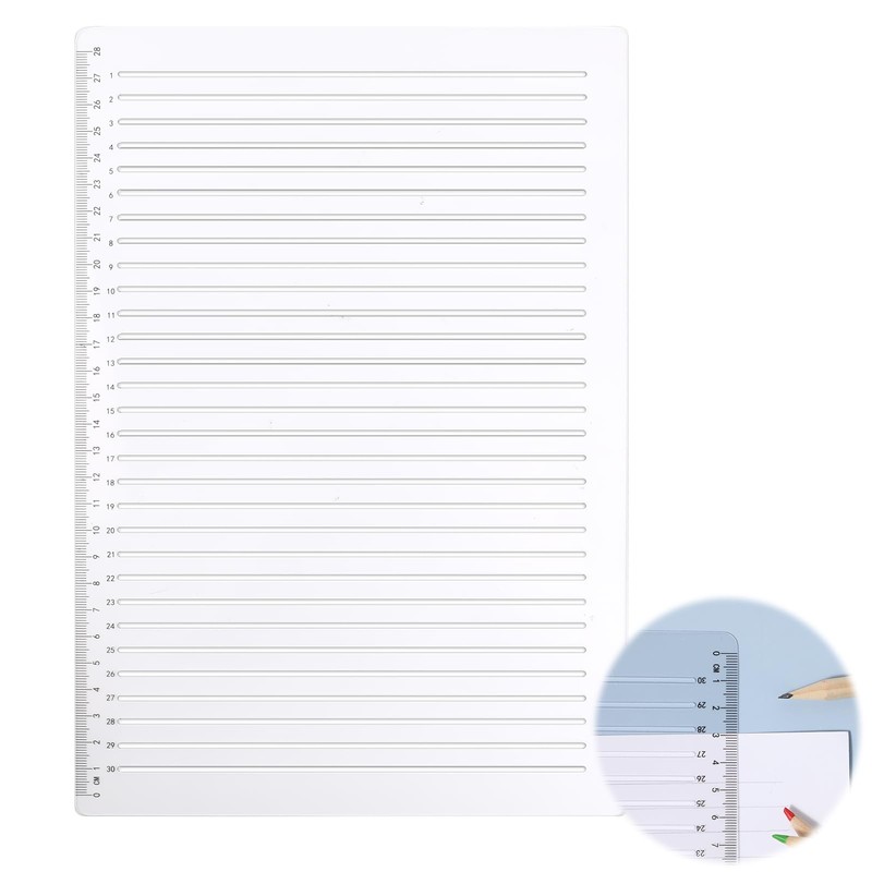 1 PCS Plastic A4 Straight Line Stencil Template, 11.7"× 8.1"