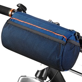 OBOVA Bike Handlebar Bag 3.3L 8-Pocket Waterproof Handlebar Bags for Bicycles with Rain Cover, Shoulder Strap, Bicycle Handlebar Bag Pouch for Road, Mountain Bikes, MTB Storage, Blue