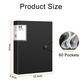 A4 Display Folders with 60 Pockets, Display Book Folder with Plastic Sleeves, Presentation Project Folders for Individuals, School,Offices